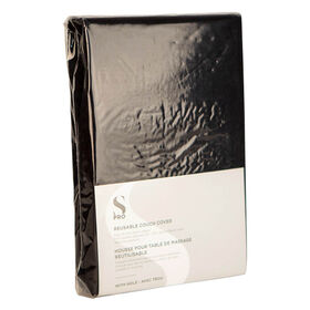 S-PRO Reuseable Polycotton Beauty Bed Cover with hole, Black