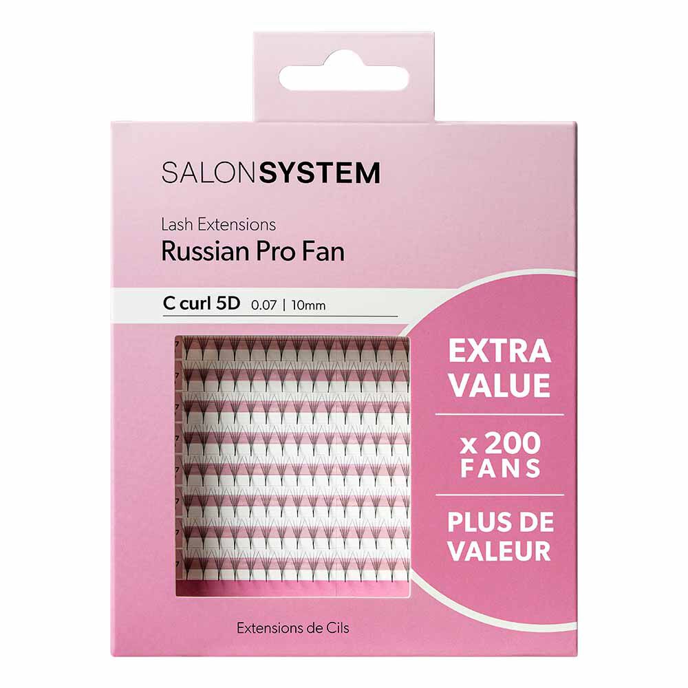 Salon System Lash Extensions Russian Pro Fan C Curl 5D 0.07 - 10mm Extra Value Pack