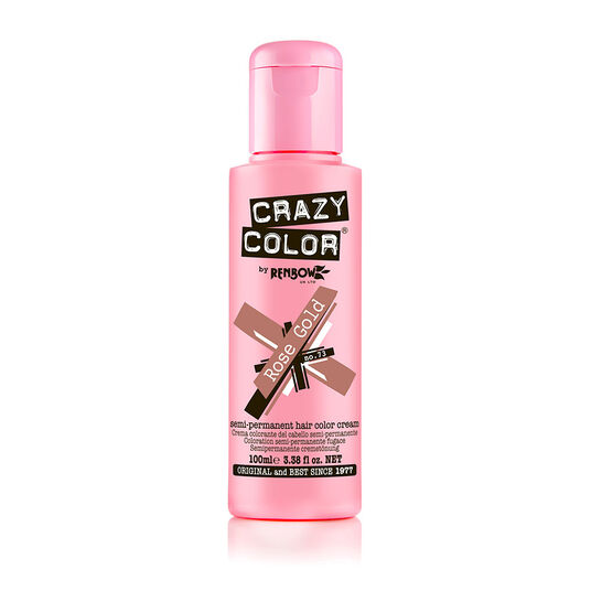 Crazy Color Semi Permanent Hair Colour Cream - Rose Gold 100ml