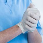 Sterimax Firma&reg; Latex Disposable White Gloves - Medium, Pack of 100