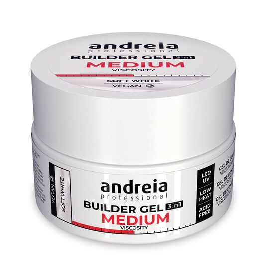 Andreia Professional Builder Gel 3 In 1 - Medium Viscosity Soft White 22gr