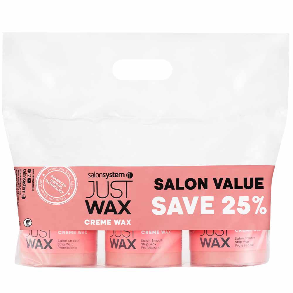 Just Wax Cr&egrave;me Wax Three Pots of 450g