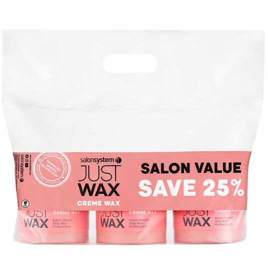 Just Wax Cr&egrave;me Wax Three Pots of 450g