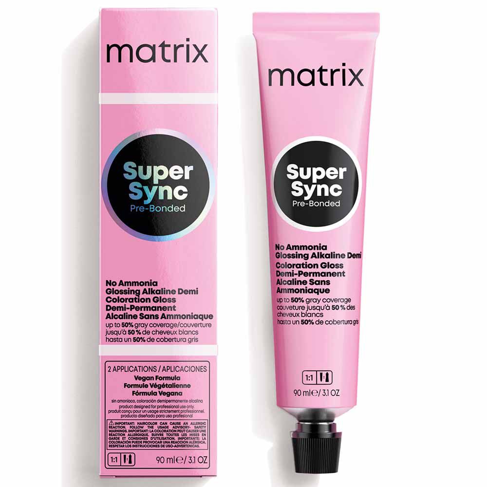 Matrix Super Sync Pre-Bonded Glossing Alkaline Demi-Permanent Hair Colour 8M Mocha Neutral 90ml