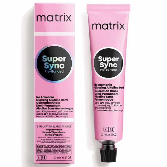 Matrix Super Sync Pre-Bonded Glossing Alkaline Demi-Permanent Hair Colour 8M Mocha Neutral 90ml