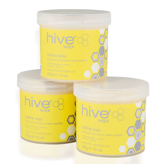 Hive of Beauty Options Cr&egrave;me Wax Pots, 3 x 425g