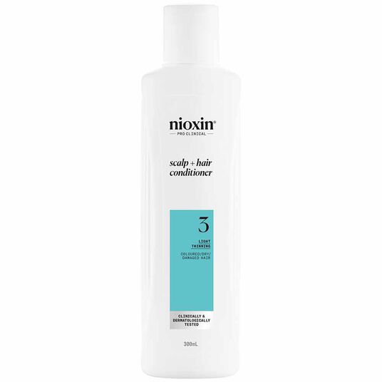 Nioxin System 3 Scalp + Hair Thickening Conditioner for Coloured, Dry and Damaged Hair with Light Thinning 300ml