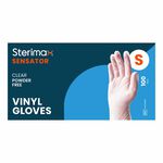 Sterimax Sensator&reg; Vinyl Disposable Clear Gloves - Small, Pack 100