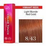 Wella Professionals Color Touch Demi-Permanent Hair Colour - 8/43 Light Blonde Red Gold 60ml