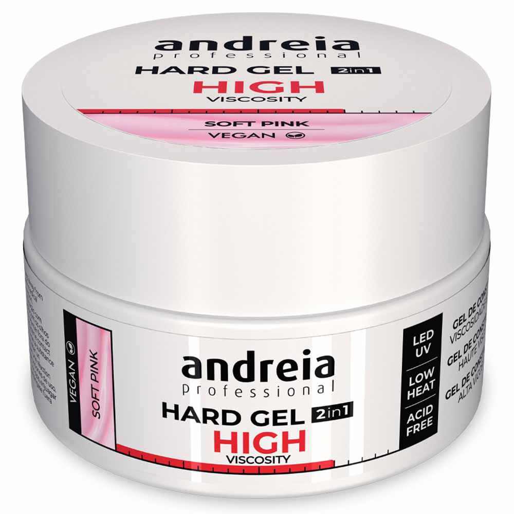 Andreia Professional Hard Gel 2 In 1 - High Viscosity Soft Pink 22gr