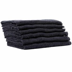 S-PRO Cotton Black Towels, Pack of 6