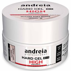 Andreia Professional Hard Gel 2 In 1 - High Viscosity Glitter Soft White 22gr