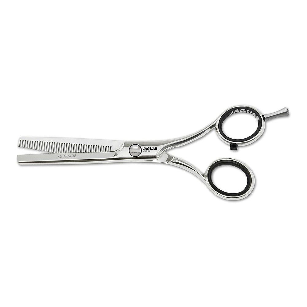 Jaguar White Line Charm 38 Offset Texturing Thinning Scissors 5.5 inch