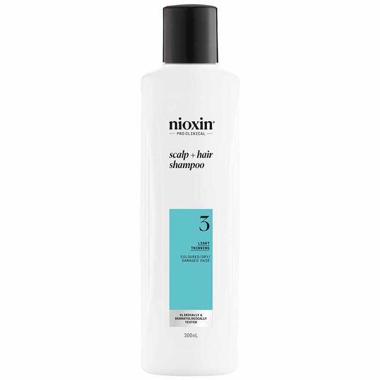 Nioxin System 3 Scalp + Hair Thickening Shampoo for Coloured, Dry and Damaged Hair with Light Thinning 300ml