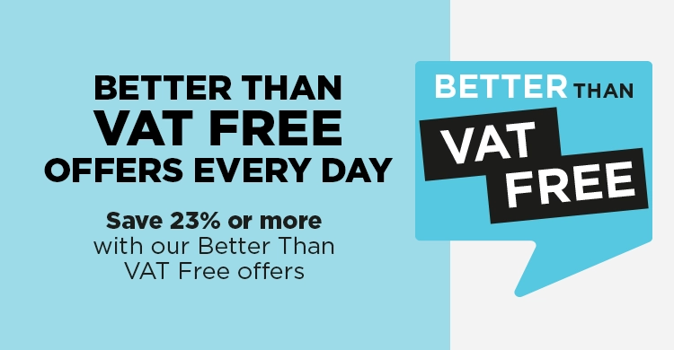 Save when you need to with our Better Than VAT Free hair and beauty offers.