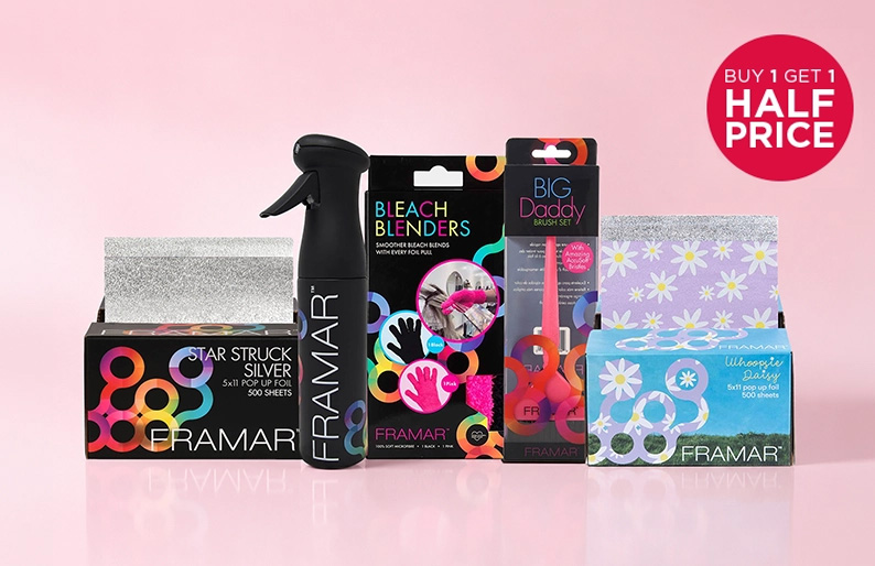 Buy 1 Get 1 half price on Framar hair foils and colour tools.